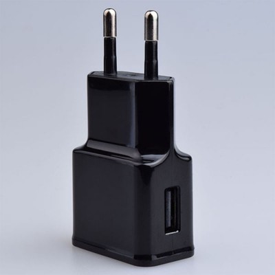 Black 2.1A EU plug travel charger single port usb wall charger for tablet pc and mobile phone