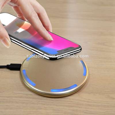 High quality 1 Coils Fast Quick charging qc led wireless charger For mobile phones